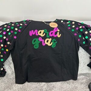 NWT BIBI MARDI GRAS TOP SIZE MEDIUM
